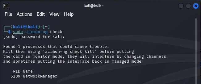 Tryb monitor mode airmon-ng